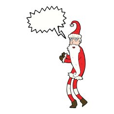 cartoon santa claus with speech bubble N170