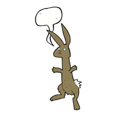 cartoon rabbit with speech bubble N77
