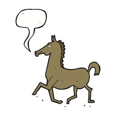 cartoon horse with speech bubble N33