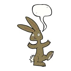 cartoon rabbit with speech bubble N78