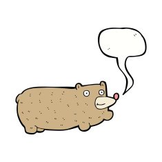 funny cartoon bear with speech bubble N31