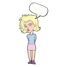 cartoon woman with speech bubble N26