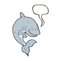 cartoon shark with speech bubble N33