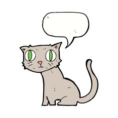 cartoon cat with speech bubble N31