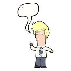 cartoon man with question speech bubble N9