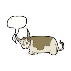 cartoon bull with speech bubble N24