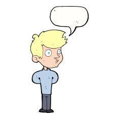 cartoon boy staring with speech bubble N18