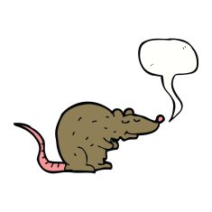 cartoon rat with speech bubble N5