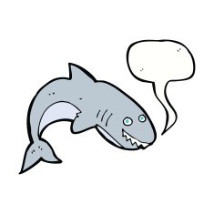 cartoon shark with speech bubble N34
