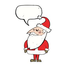 cartoon santa claus with speech bubble N173