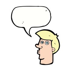 cartoon confused man with speech bubble N35