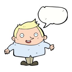 cartoon happy man with speech bubble N407