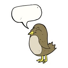 cartoon bird with speech bubble N253