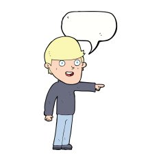 cartoon pointing man with speech bubble N71