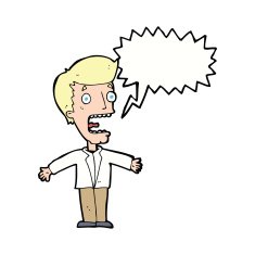 cartoon screaming man with speech bubble N9
