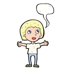 cartoon happy person with speech bubble N24