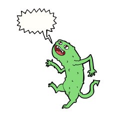 cartoon monster with speech bubble N43