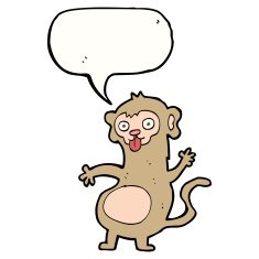 funny cartoon monkey with speech bubble N9