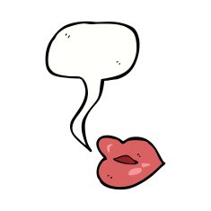 cartoon lips with speech bubble N3