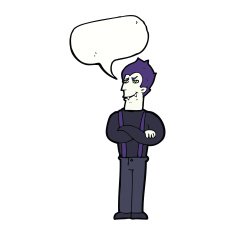 cartoon vampire with speech bubble N110