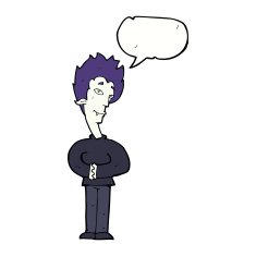 cartoon vampire with speech bubble N111