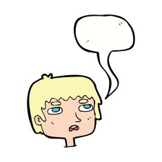 cartoon unhappy face with speech bubble N17