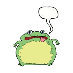 cartoon funny frog with speech bubble N17