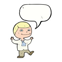Cartoon happy boy with speech bubble N211