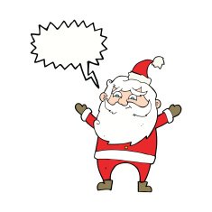 cartoon happy santa claus with speech bubble N27