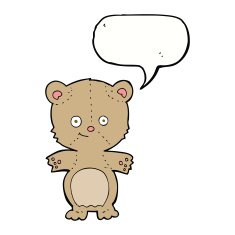 cartoon teddy bear with speech bubble N46