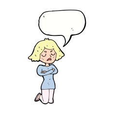 cartoon annoyed woman with speech bubble N164