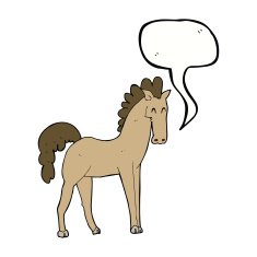 cartoon horse with speech bubble N34