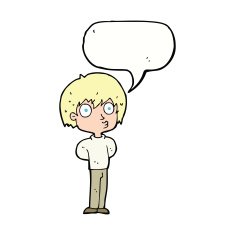 cartoon impressed boy with speech bubble N9
