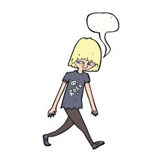 cartoon teenager with speech bubble N9