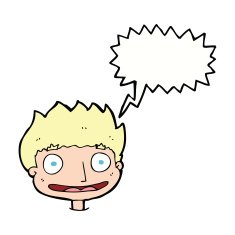 Cartoon happy boy with speech bubble N212