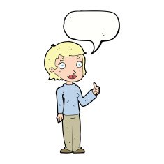 cartoon woman giving thumbs up symbol with speech bubble N61