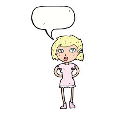 cartoon woman with speech bubble N27