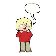 cartoon worried boy with speech bubble N27
