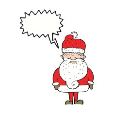 cartoon santa claus with speech bubble N175