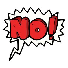 cartoon no symbol with speech bubble
