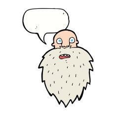 cartoon bearded man with speech bubble N42