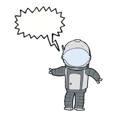 cartoon astronaut with speech bubble N109