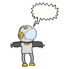 cartoon astronaut with speech bubble N110
