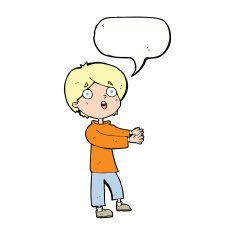 cartoon shocked boy with speech bubble N27