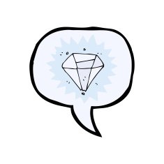 cartoon diamond with speech bubble