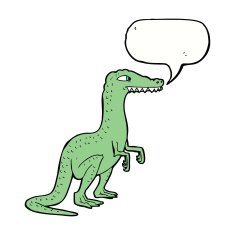 cartoon dinosaur with speech bubble N35
