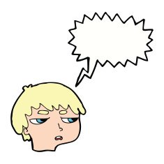 cartoon annoyed boy with speech bubble N35