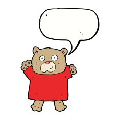 cartoon cute teddy bear with speech bubble N21