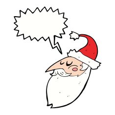 cartoon santa face with speech bubble N9
