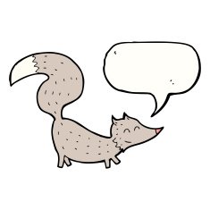cartoon little wolf with speech bubble N17